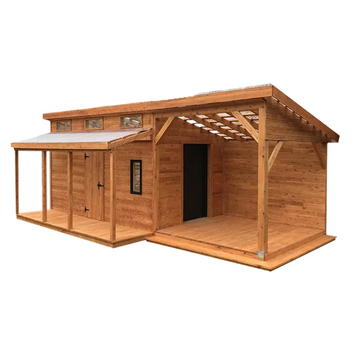 Home Office Shed - 10X12 Deluxe Cedar Cabin Outdoor Storage