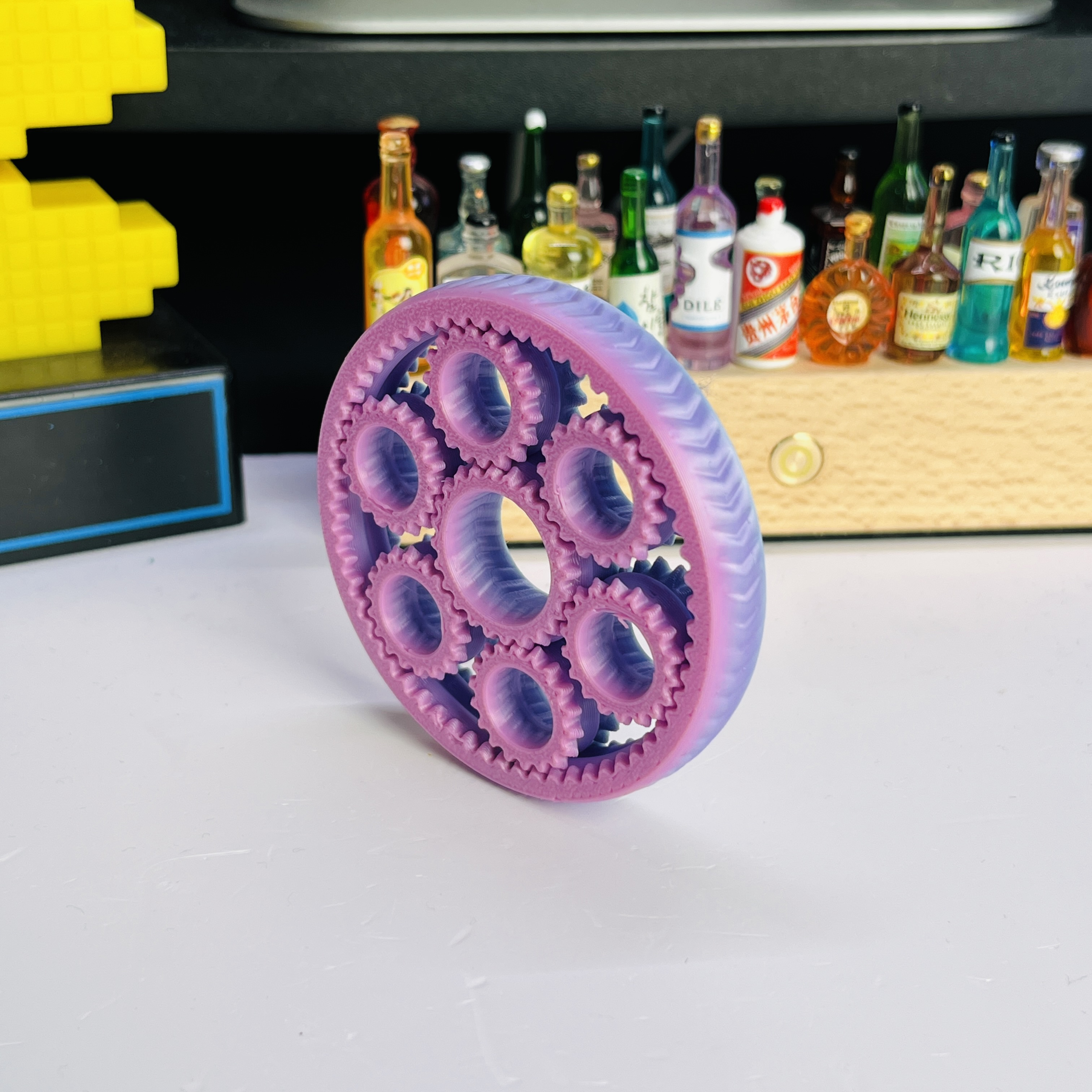 Home Office Gear - 3D Printed Six-Gear Finger Spinner, Trendy