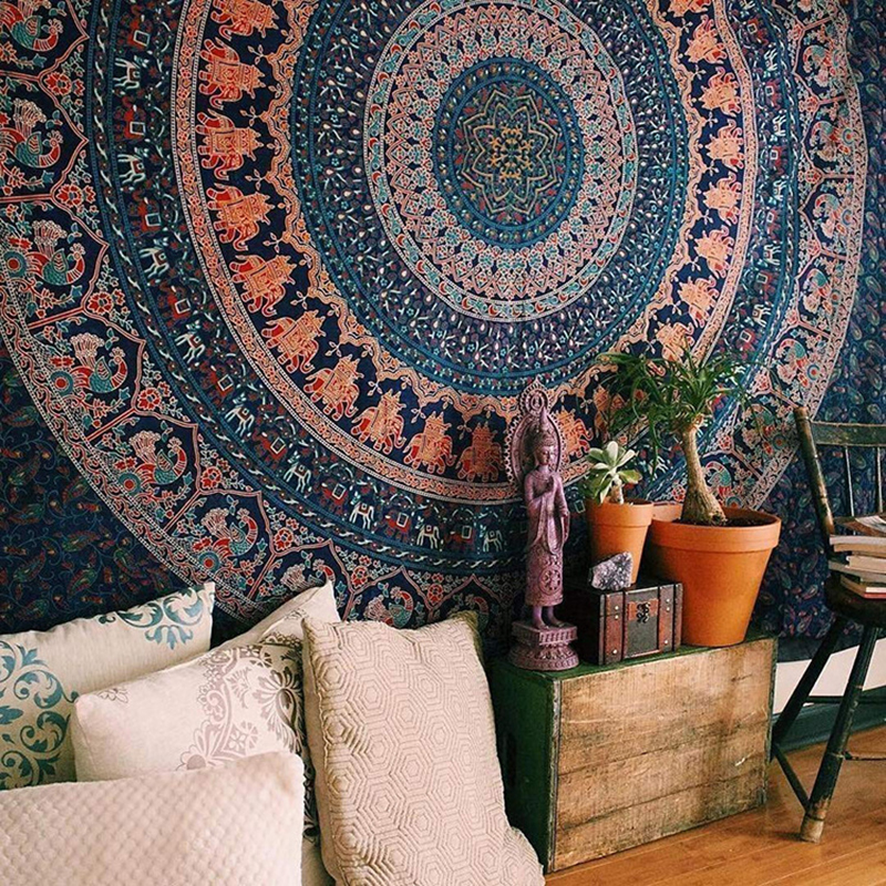 Home Office Yoga Room - Mandala tapestry macrame wall tapestry Wall