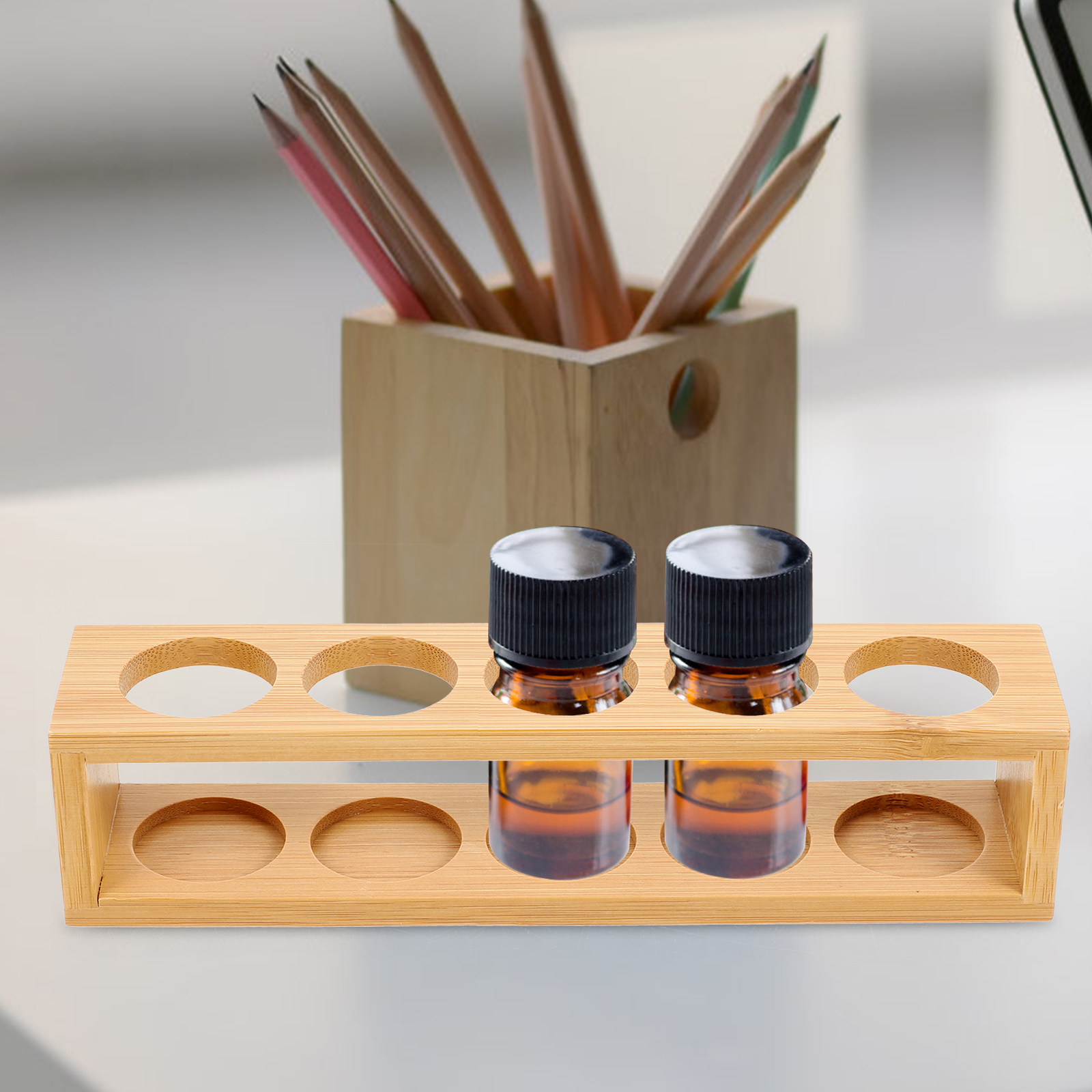 1Pcs Essential Oil Display Rac - Desktop Organizer Bamboo 리뷰 및 가격