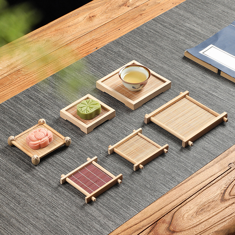 Bamboo Square Tea Coaster Heat - Desktop Organizer Bamboo 리뷰 및 가격
