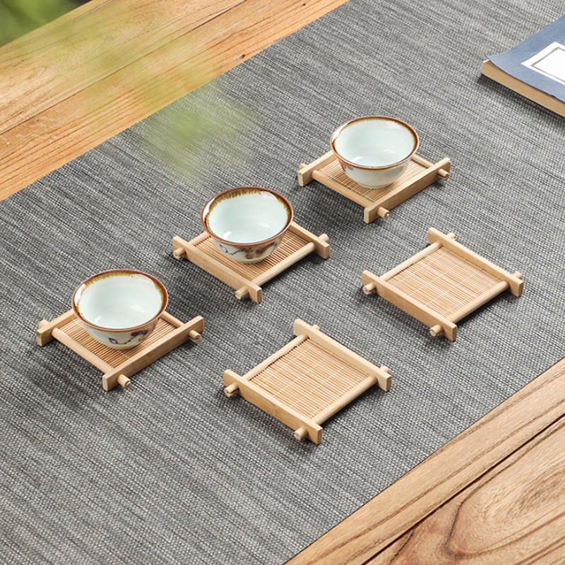 Bamboo Square Tea Coaster Heat - Desktop Organizer Bamboo 리뷰 및 가격