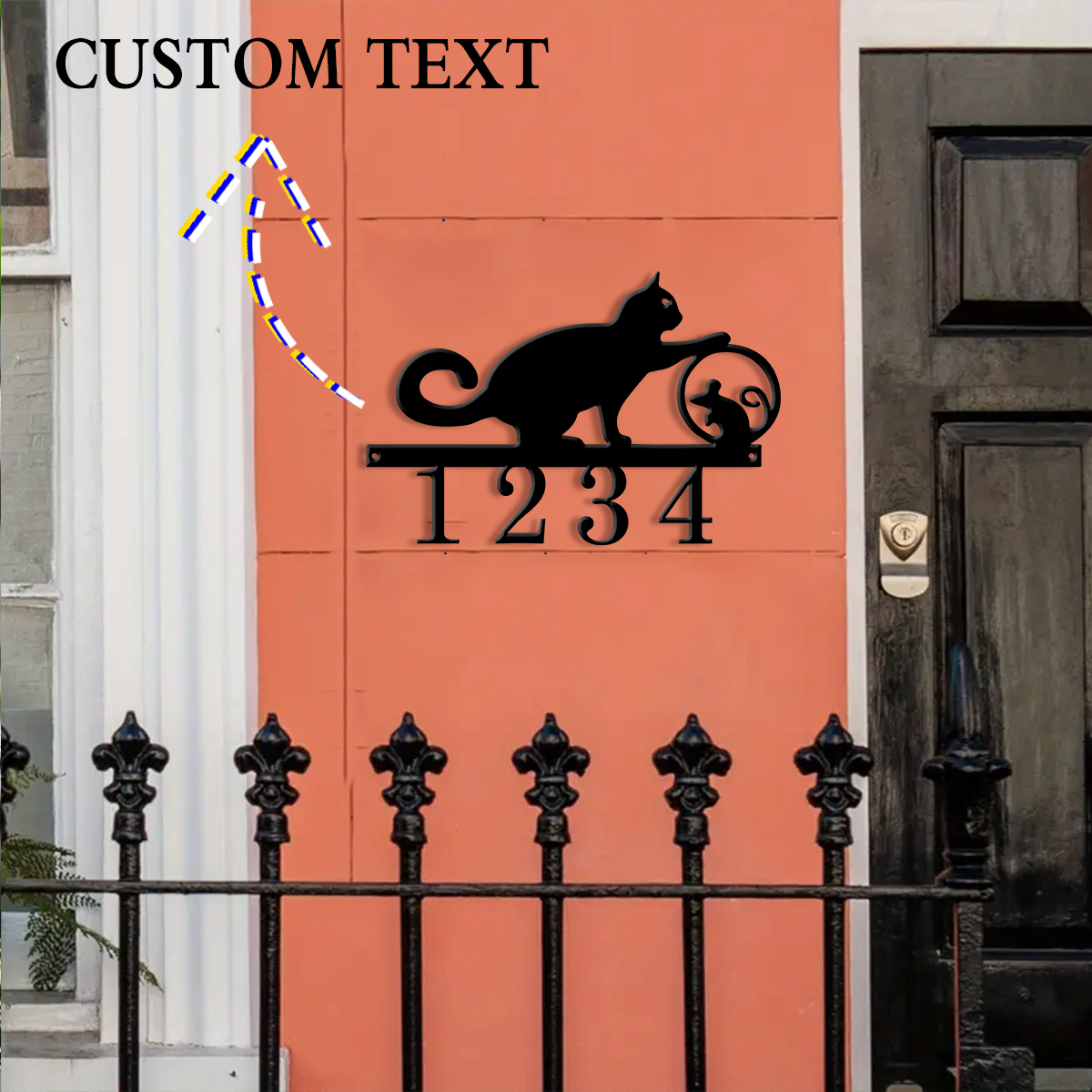 1Pc Custom cat Metal Door Stre - Home Office Number 리뷰 및 가격