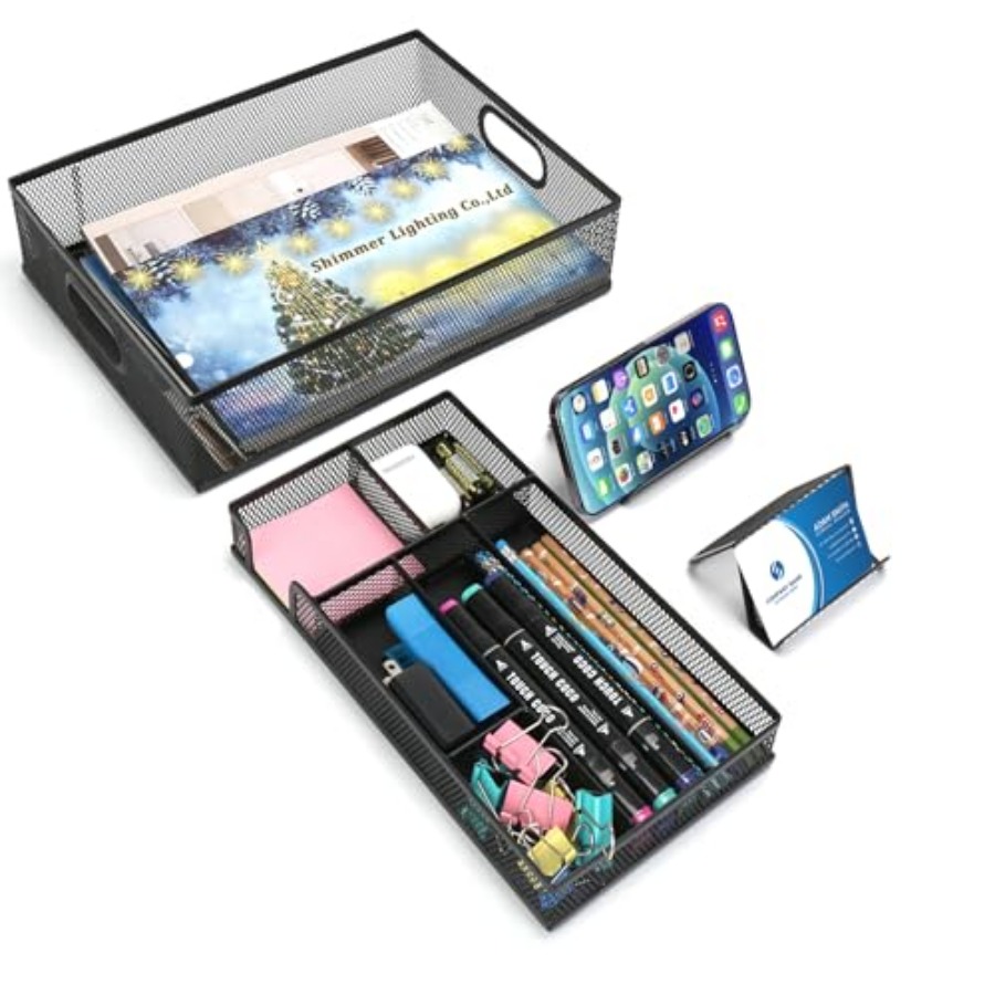 Black Metal Mesh Desk Drawer O - Desktop Organizer Bamboo 리뷰 및 가격