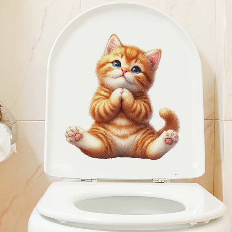 Yoga Cat  Wall Sticker Removab - Home Office Yoga Room 리뷰 및 가격