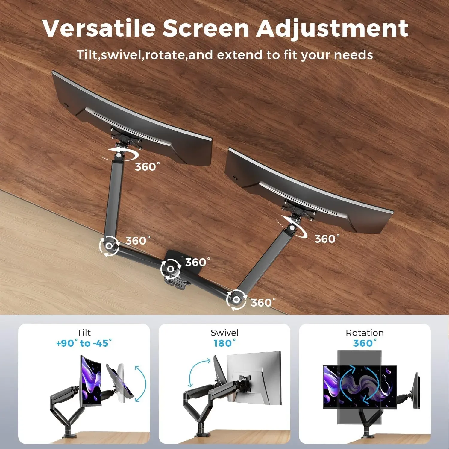 Curved Monitor Mount Dual Moni - Monitor Arm Dual 리뷰 및 가격