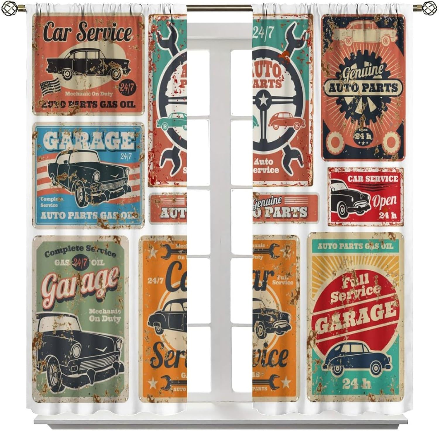 Garage Curtains, Vintage Man D - Home Office Shed 리뷰 및 가격