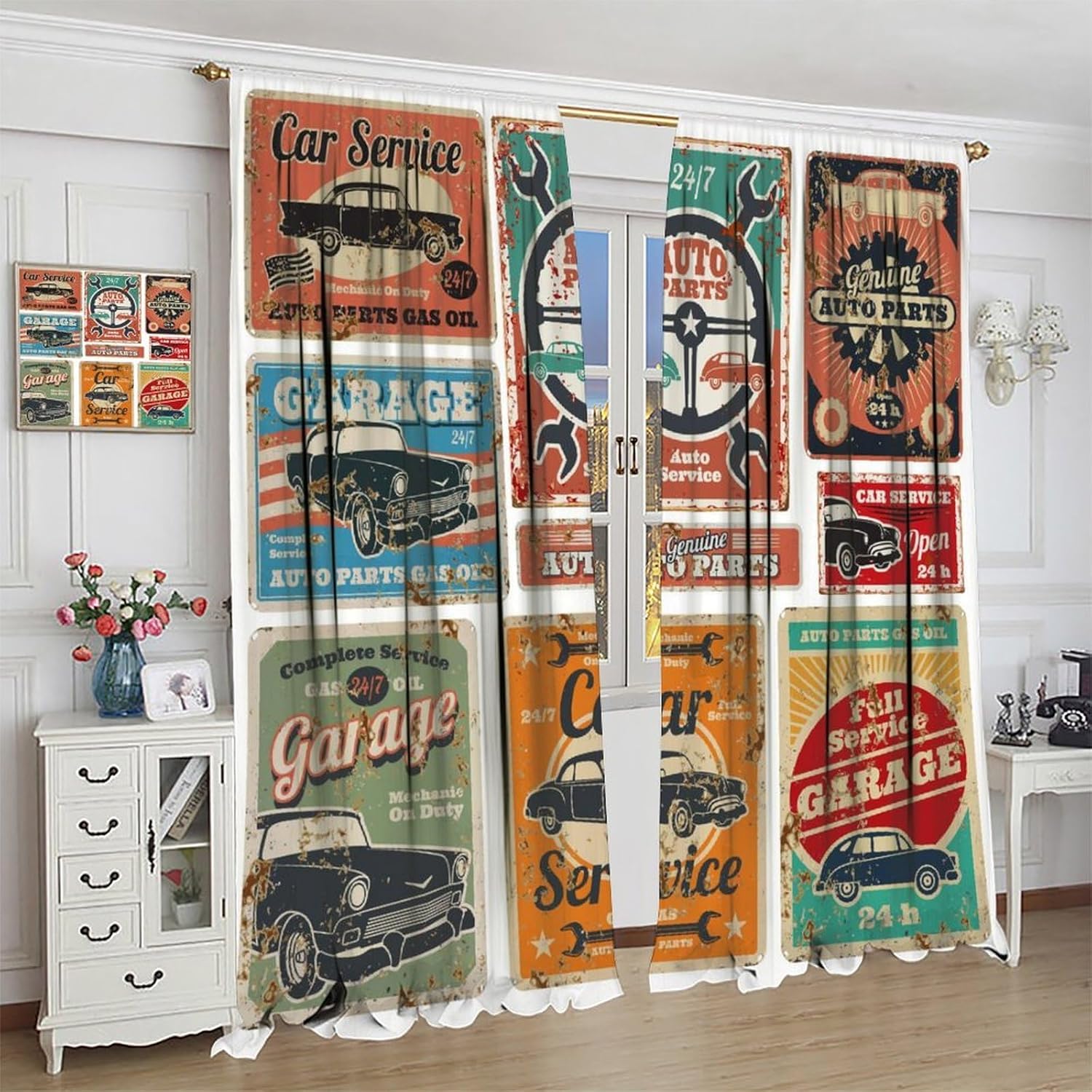 Garage Curtains, Vintage Man D - Home Office Shed 리뷰 및 가격