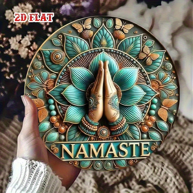 HD Tin Sign, Namaste Lotus Pra - Home Office Yoga Room 리뷰 및 가격