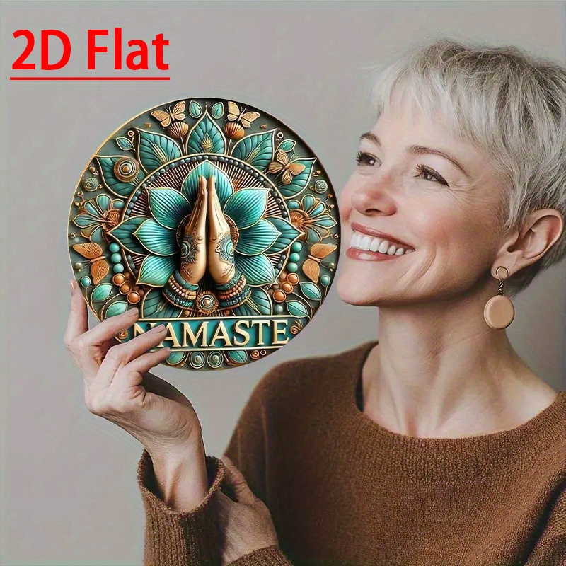 HD Tin Sign, Namaste Lotus Pra - Home Office Yoga Room 리뷰 및 가격