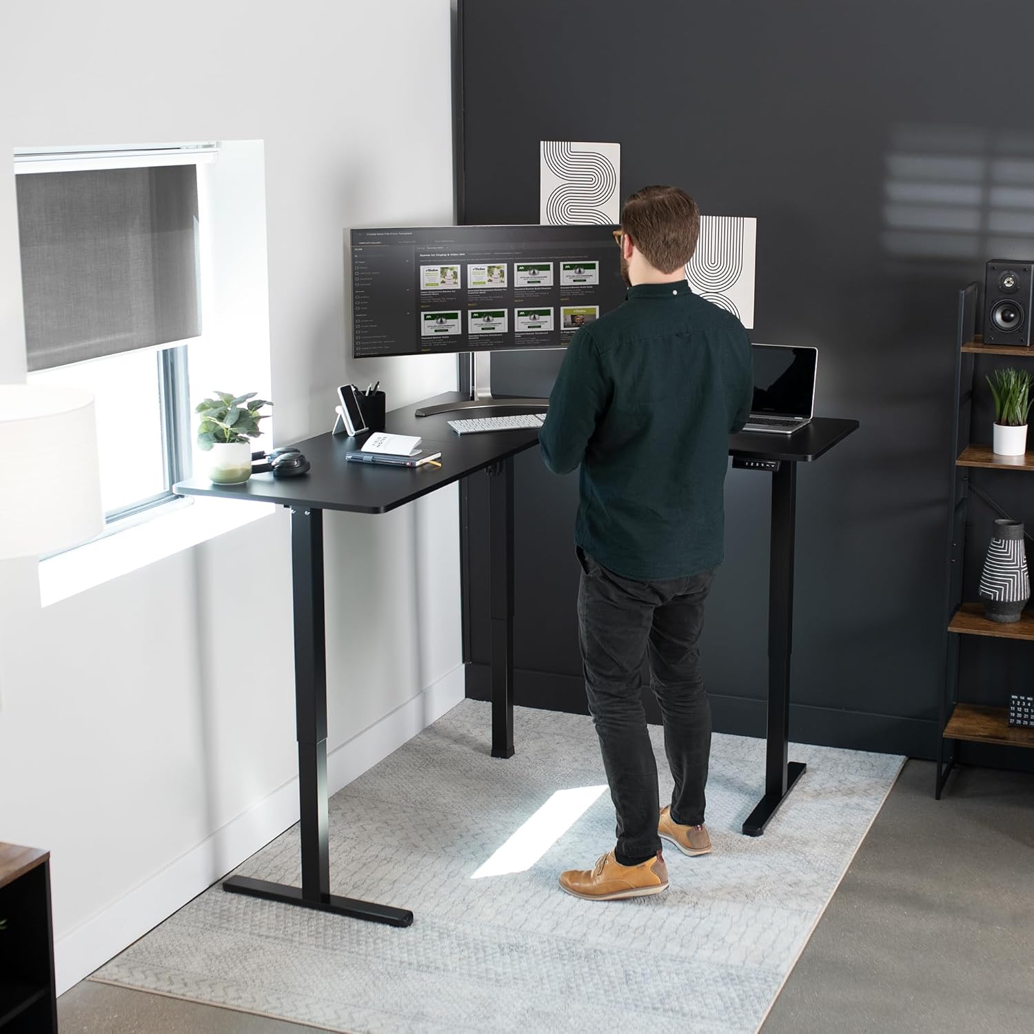 VIVO Corner Standing Desk, 63  - Home Office Vivo 리뷰 및 가격