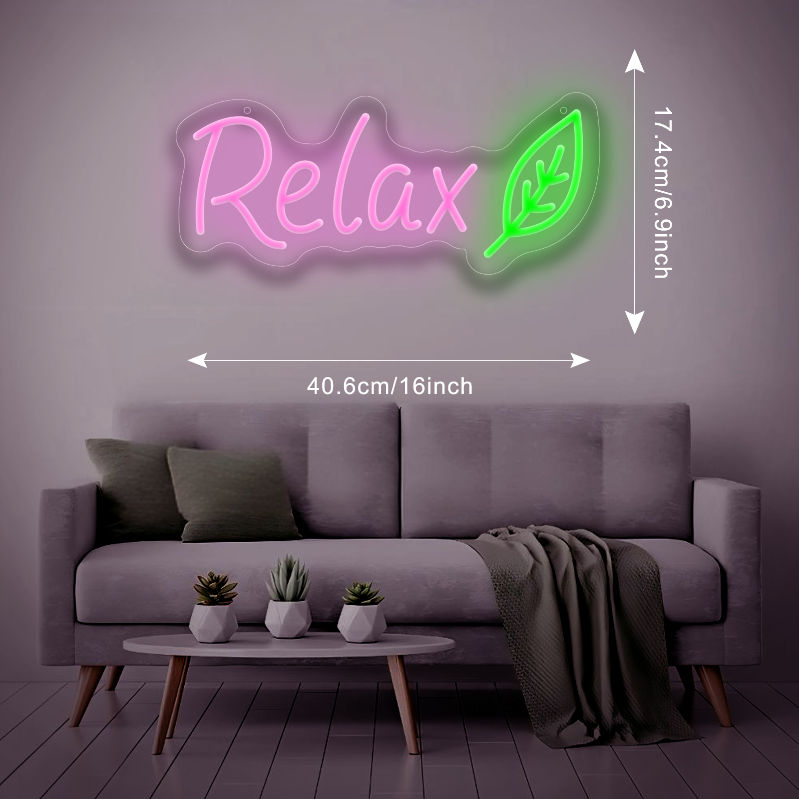 Relax LED Neon Sign Leaf Neon  - Home Office Yoga Room 리뷰 및 가격