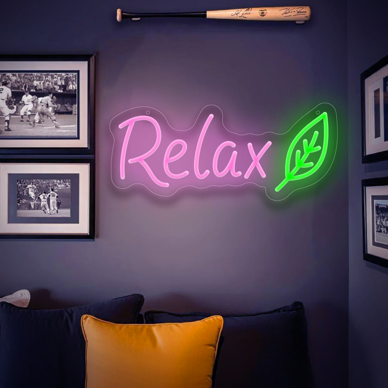 Relax LED Neon Sign Leaf Neon  - Home Office Yoga Room 리뷰 및 가격