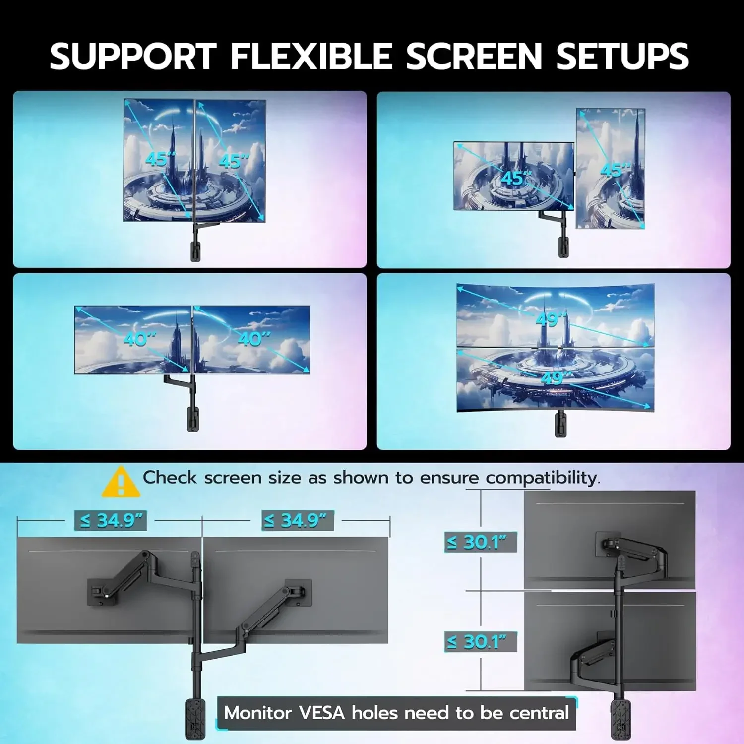 Dual Monitor Wall Mount for 17 - Monitor Arm Dual 리뷰 및 가격