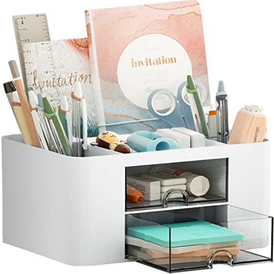 Pen Organizer with 2 Drawer, M - Desktop Organizer Bamboo 리뷰 및 가격