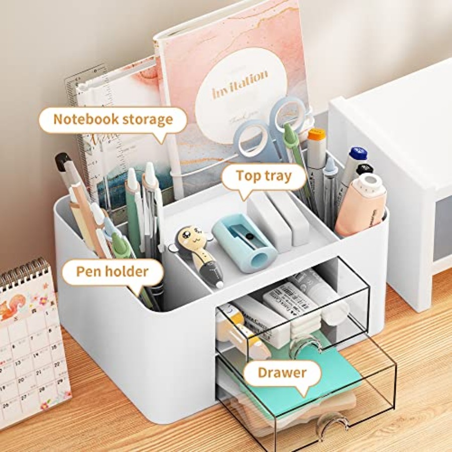 Pen Organizer with 2 Drawer, M - Desktop Organizer Bamboo 리뷰 및 가격