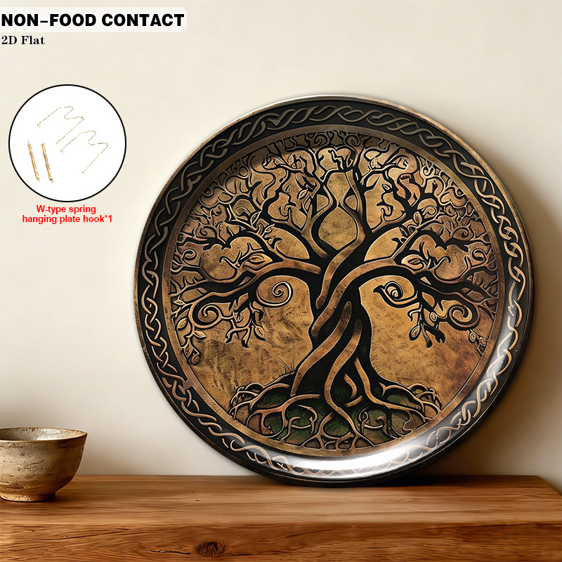 1pc Round Ceramic Wall Plate w - Home Office Contact 리뷰 및 가격