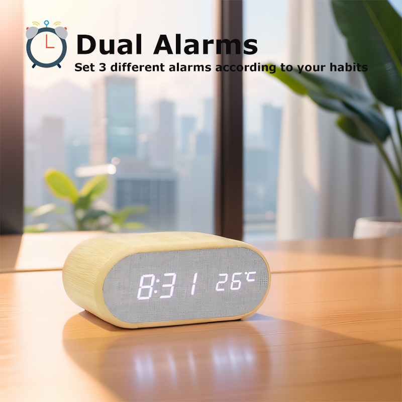 Digital Alarm Clock with Tempe - Desktop Organizer Bamboo 리뷰 및 가격