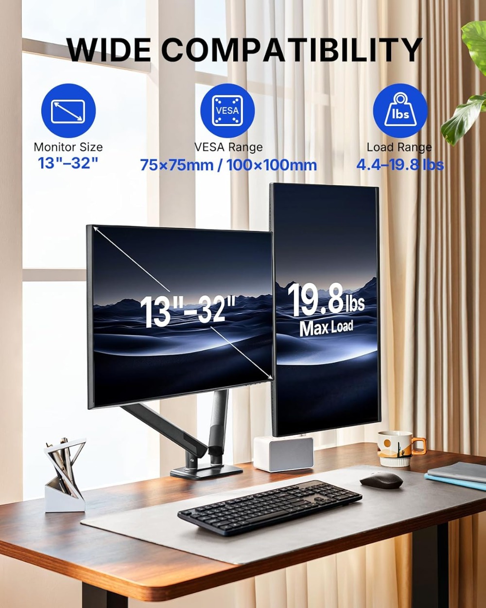 Dual Monitor Mount for 13-32