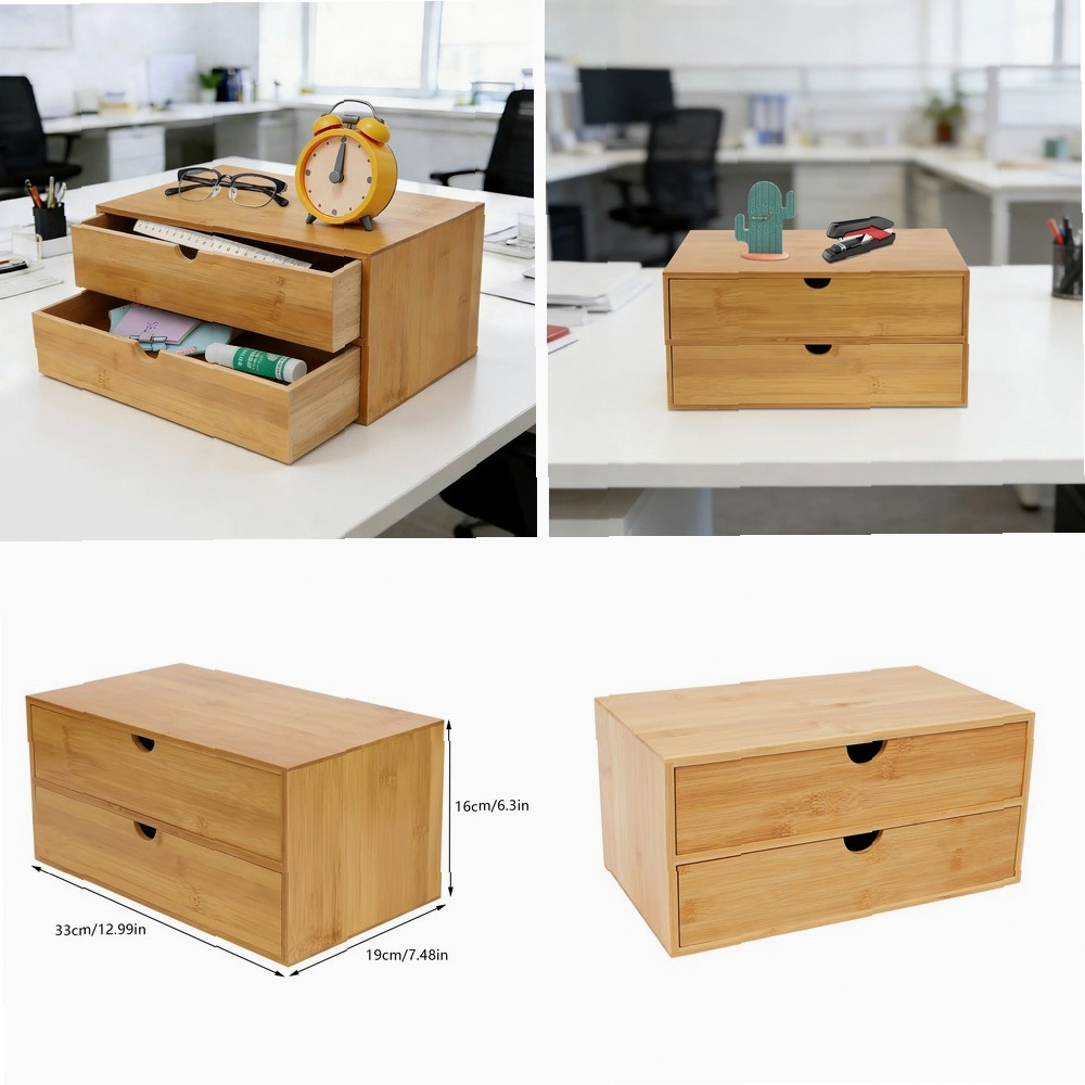 Desk Organizer, 2-Drawer Offic - Desktop Organizer Bamboo 리뷰 및 가격