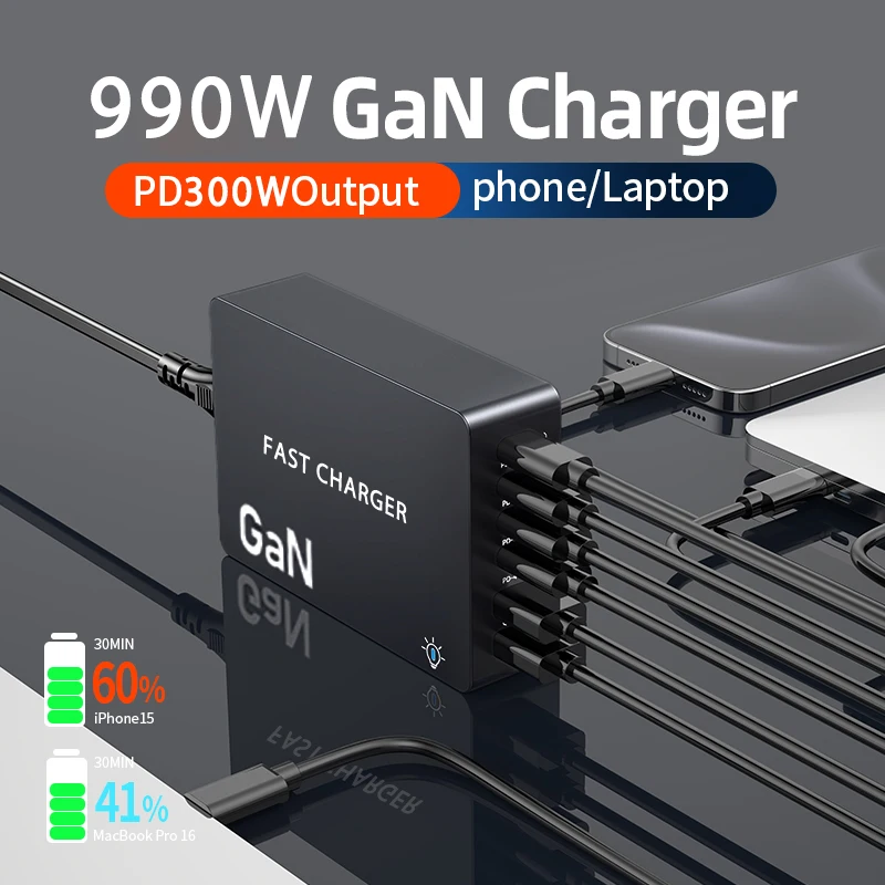 990W GaN Desktop Charger 6-Por - Home Office Vivo 리뷰 및 가격